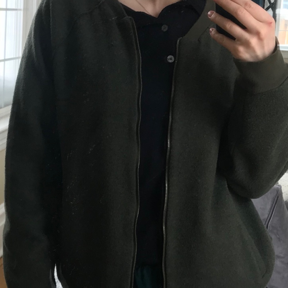 Green Felt Bomber-type Jacket